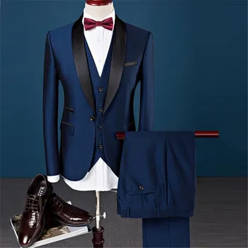 

New Classic Men’s Suit Smolking Noivo Terno Slim Fit Easculino Evening Suits For Men Single Breasted Tuxedos Groom Wedding Marri