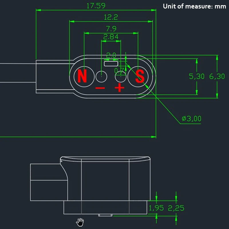 Магнитный зарядный кабель для смарт-часов с Magnetics разъем для 2pins расстояния 2,84 мм черный Роман Мощность Зарядное устройство кабели