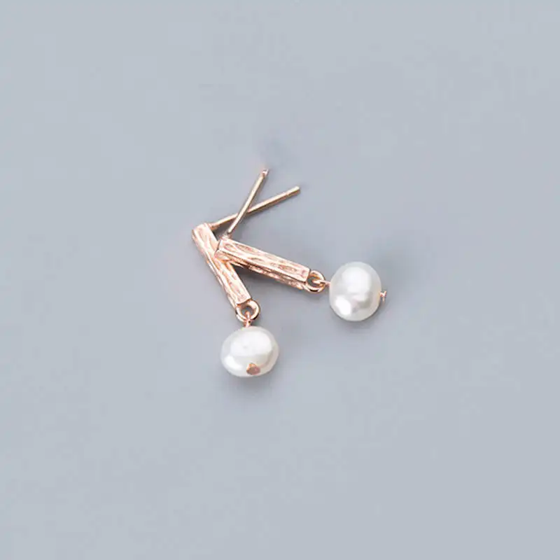 INZATT Real 925 Sterling Silver BaroquePearl Stud Earrings For Fashion Moon Women Party Minimalist Fine Jewelry Accessories Gift - Image 3