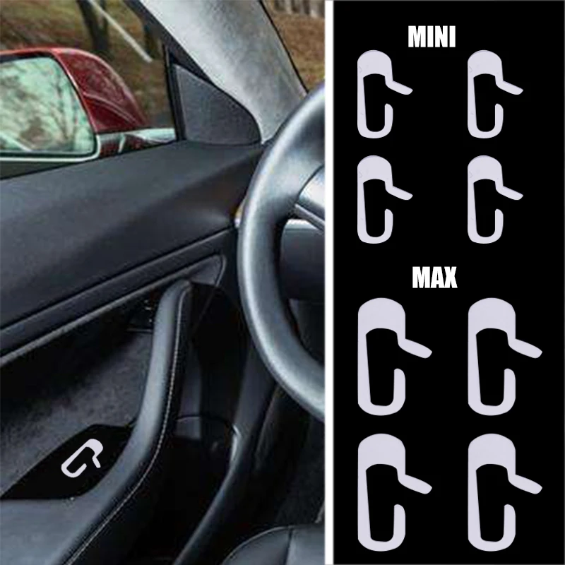 For Tesla Model 3 8PCS/Sheet Open Door Exit Vinyl Sticker Decal White PVC Interior Decoration Open Button Reminder TREYUES