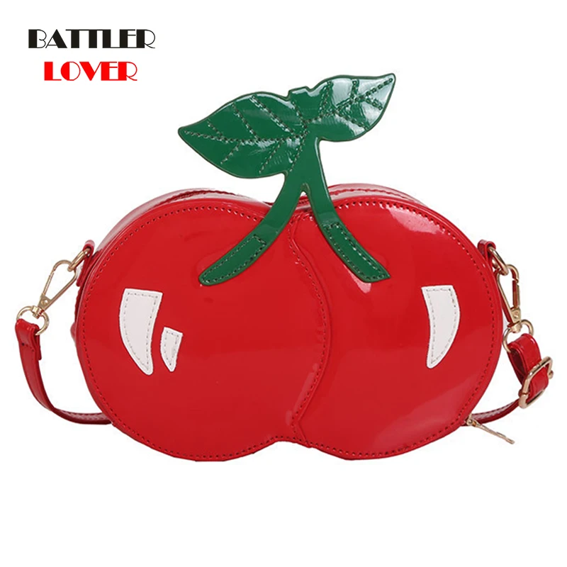 Cute Cherry Shape Chain Shoulder Bag For Women Novelty Purses And Handbags Girls Red Clutch Funny Shape Designer Crossbody Bag