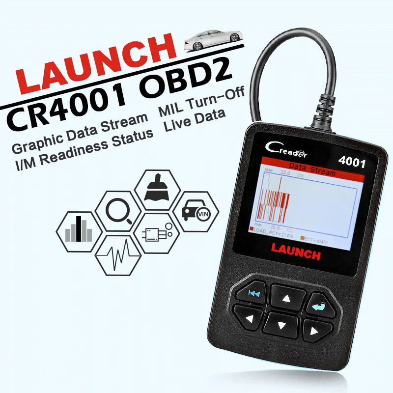 Launch CReader 4001 OBD2 сканер DIY Автомобильный считыватель кодов CR4001 OBDII диагностический инструмент Бесплатное обновление X431 CR419 такой же как autel AL319