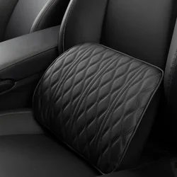 Premium Leather Car Neck and Lumbar Support Pillow Set (Waist support 1pcs)
