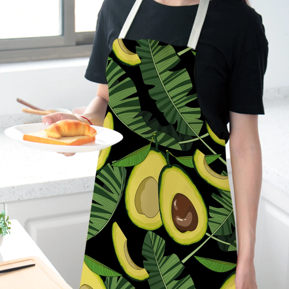 Silstar Tex Green Avocado Kids Aprons Women Haircut Bib Baby Bibs Anti-oil Household Cleaning Pinafore Chef Easy Clean