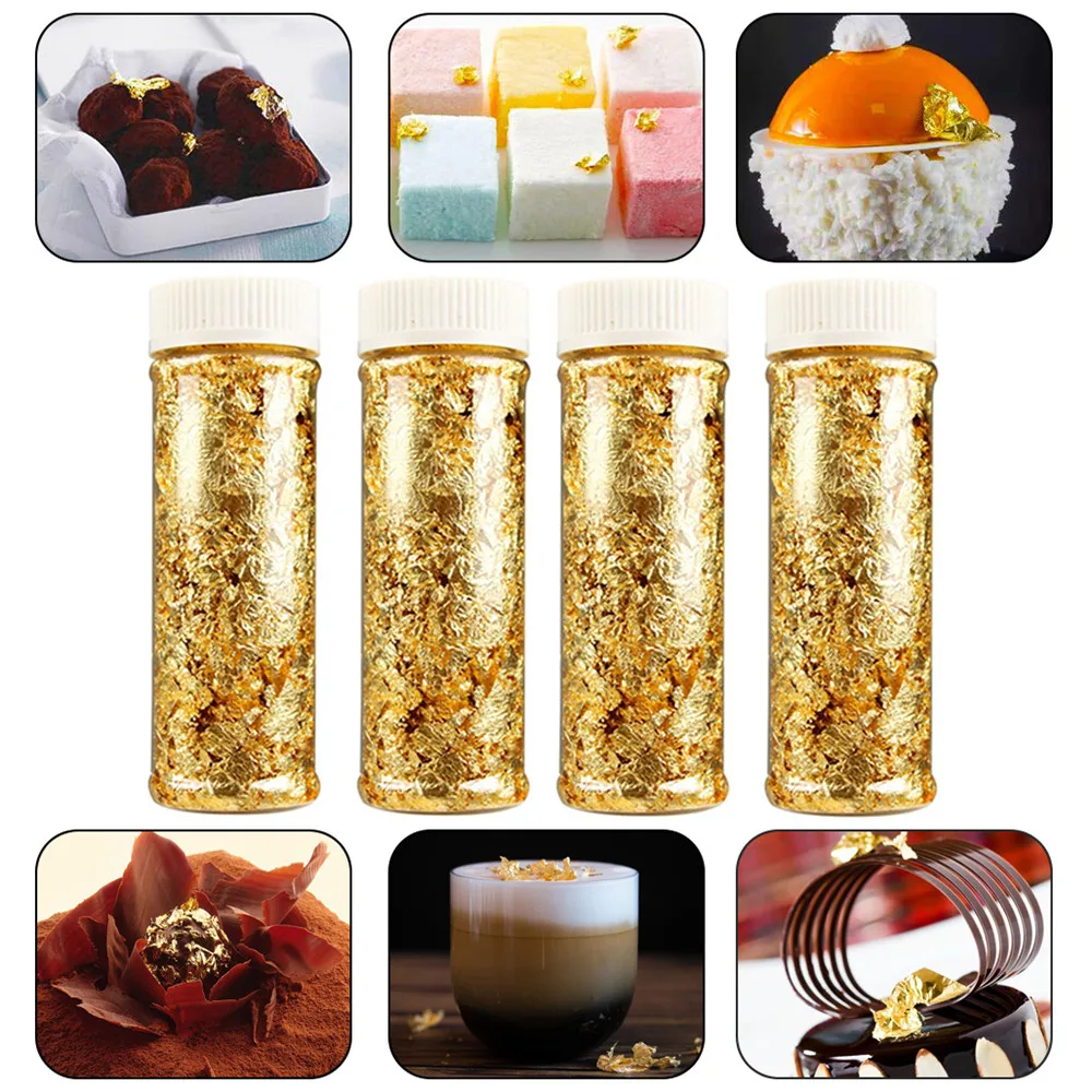 Gilding foil gold leaf cake decorations Grade Genuine Gold Leaf Schabin Flakes 2g 24K Gold Decorative Dishes Chef Art Cake Decor Chocolates Tools