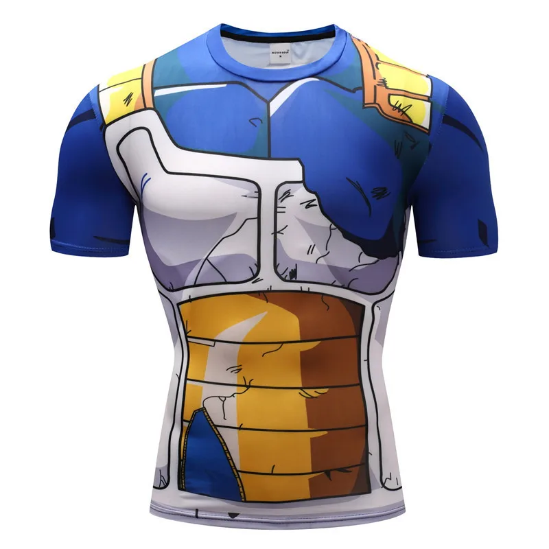 Компрессионная футболка для мужчин с 3D принтом Dragon Ball Z футболки Рашгард Вегета ГОКу футболка Веселая футболки Аниме трикотажные футболки