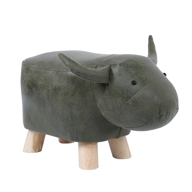 

Creative Fashion Calf Stool Elephant Stool Hippo Bench Shoes Bench Stool Children Cartoon Solid Wood Animal Stool