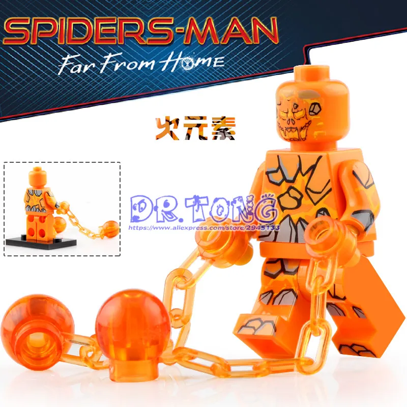 

Single Sale Super Heroes Spider-Man 2 Far From Home Melting Man Figure Blocks Toys Gift GD262