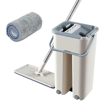 

Free Hand Wash Flat Mop Cleaning Lazy Tool Kit 360 Degree Rotating Tile Marble Floor for Home BJStore