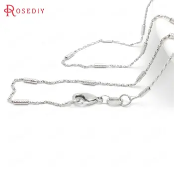 

(37895)2PCS 45CM Platinum Color Copper with Lobster Clasps Finished Necklace Chains Diy Jewelry Findings Accessories wholesale
