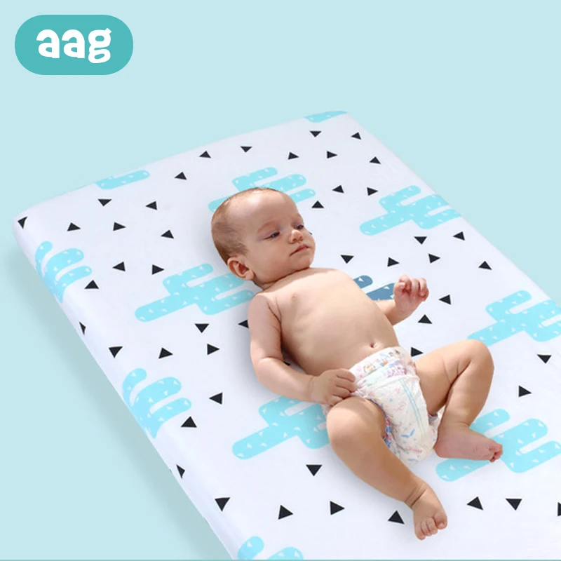 

AAG Newborn Bed Sheets Bedding Set Crib Fitted Cotton Baby Cot Mattress Cover Printing Children's Bed Linen Chichonera Cradle