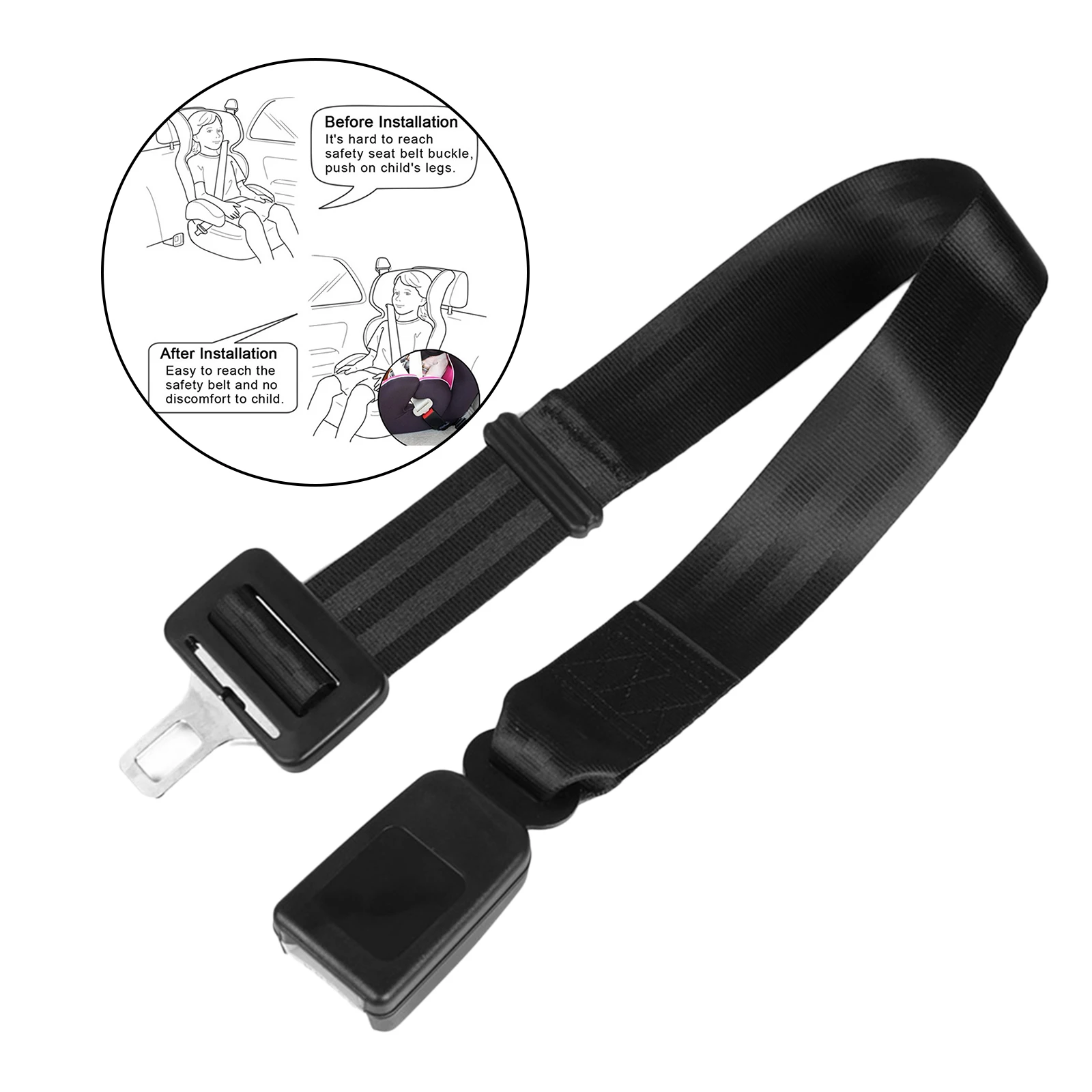 AdjustableCarSeatBeltBucklesExtenderExtension5690CM2235inch