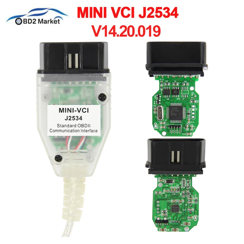 Для TOYOTA MINI VCI V14.20.019 OBD2 автомобильный диагностический кабель интерфейс TIS Techstream MINIVCI J2534 FT232RQ чип диагностический сканер