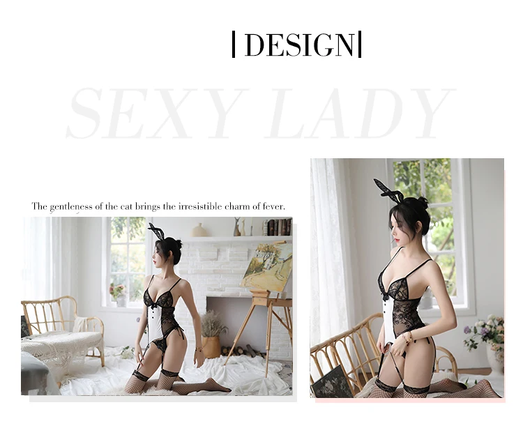 Sexy mousse onesie jumpsuit pajamas sloth underwear sleep wear roll bunny for woman uniform suit temptation kigurumi ladies