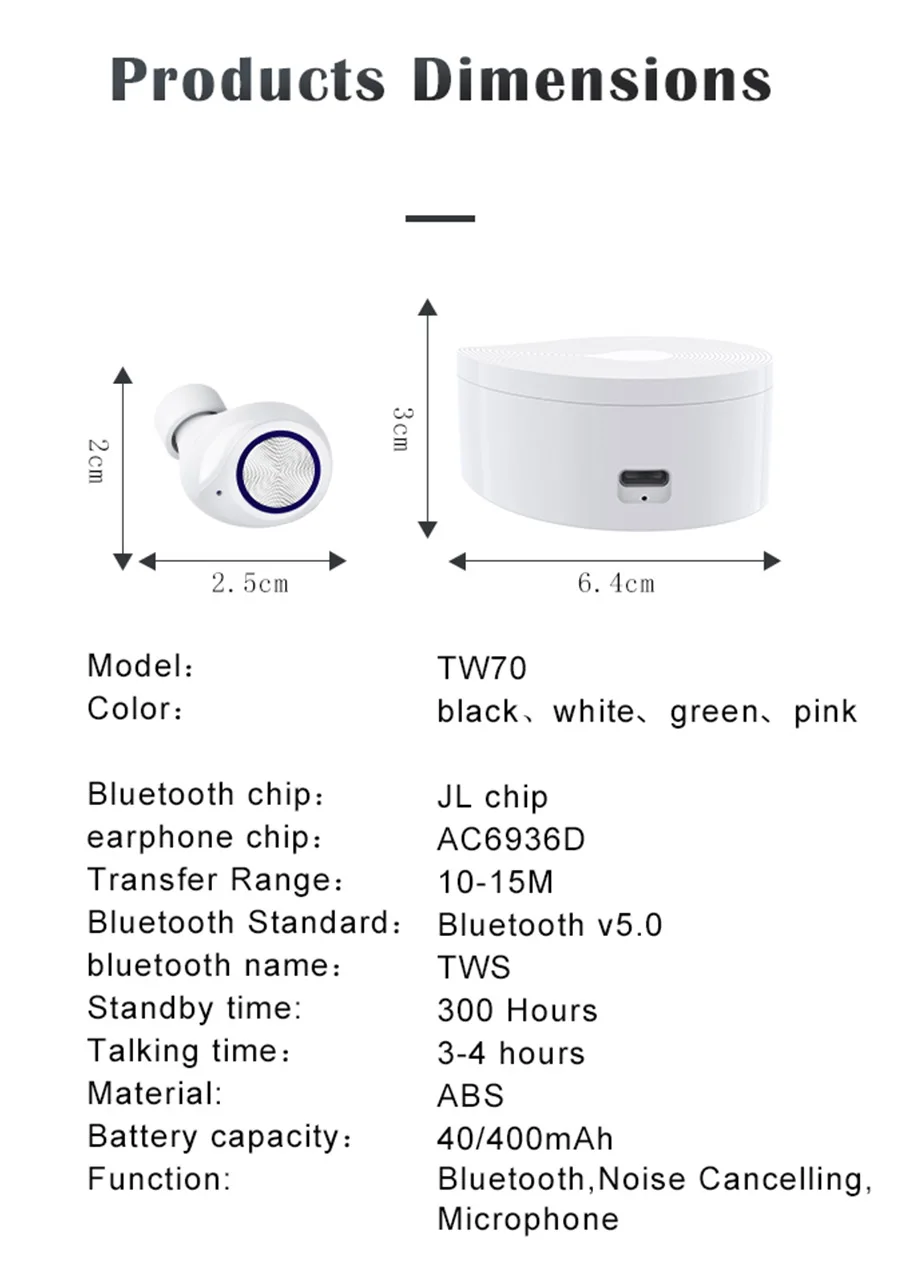 TW70 tws беспроводные наушники Сенсорное управление Bluetooth наушники спортивные наушники PK airdots tws i200 i9000 i1000 i100 для ушных телефонов