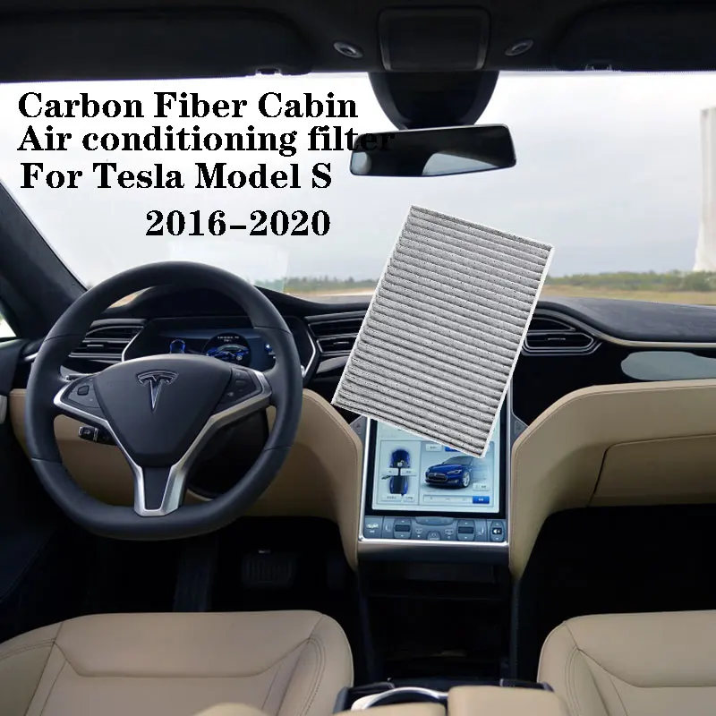 

Air conditioner filter for Tesla Model S 2012-2022 Carbon Fiber Cabin Air Filter Fit 1PC