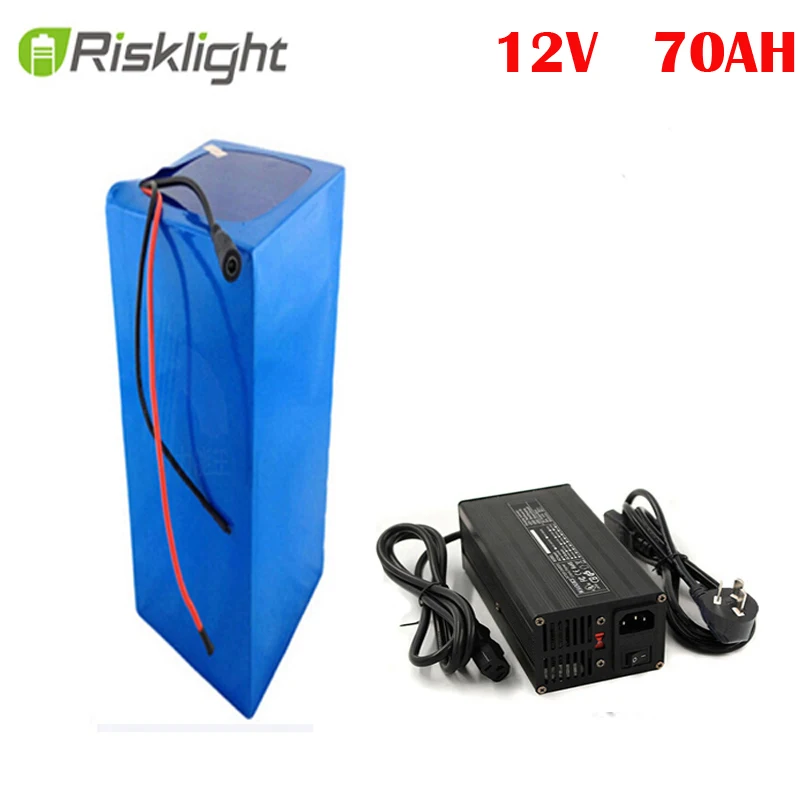 

12V 70ah lithium li ion battery with charger for solar power system with 10A charger