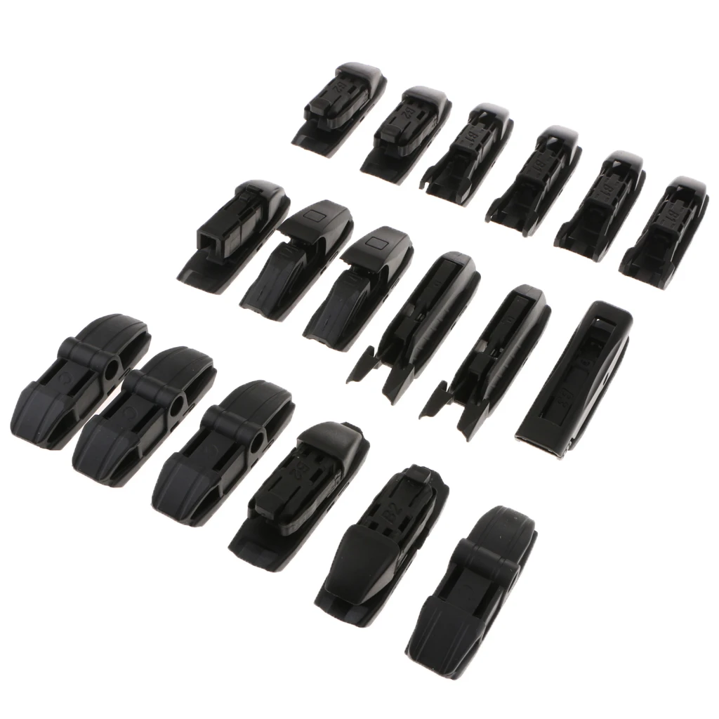 18 Pack Wiper Blade Adaptor Plugin Connector For Windshield Wiper