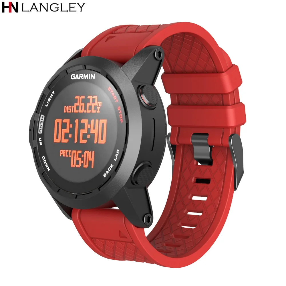 

For Garmin Fenix 2 Bands Soft Silicone Watch Bands Replacement for Fenix 2 Smartwatch fit Fenix 1 2 3 3HR 5X 6X Sports Straps