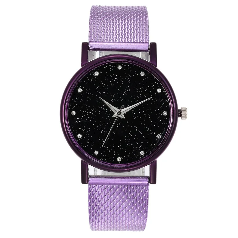 

Luxury Women Colorful Alloy Quartz Watch Starry Sky Crocodile Diamond-studded Ladies Wristwatch Openwork Bracelet New Watch