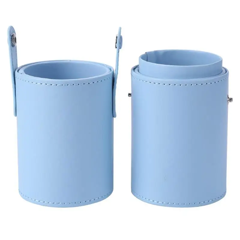Portable Leather Makeup Brush Holder Travel Cosmetic Pens Storage Cup Case Cosmetic Brush Bag Brushes Organizer Make Up Tools