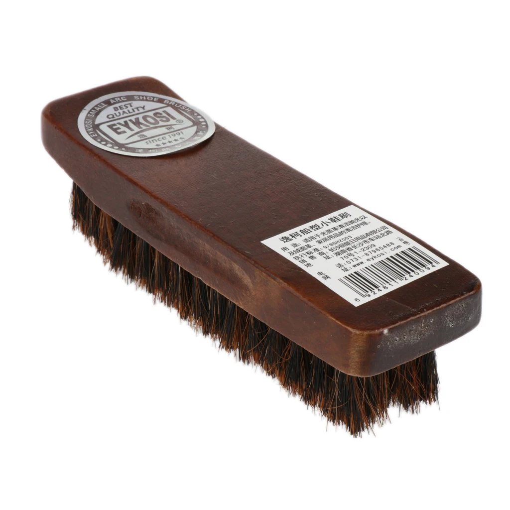 shoe brushes Professional Practical HorseHair Shoes Shine Polish Buffing Brush Wooden 