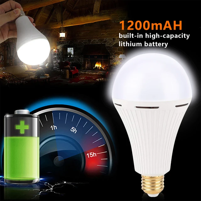 Portable 7W 9W 12W 15W 18W E27 Lamp Head Rechargeable Battery Camping LED  Emergency Bulb - China LED Emergency Bulb, Emergency LED Light Bulb