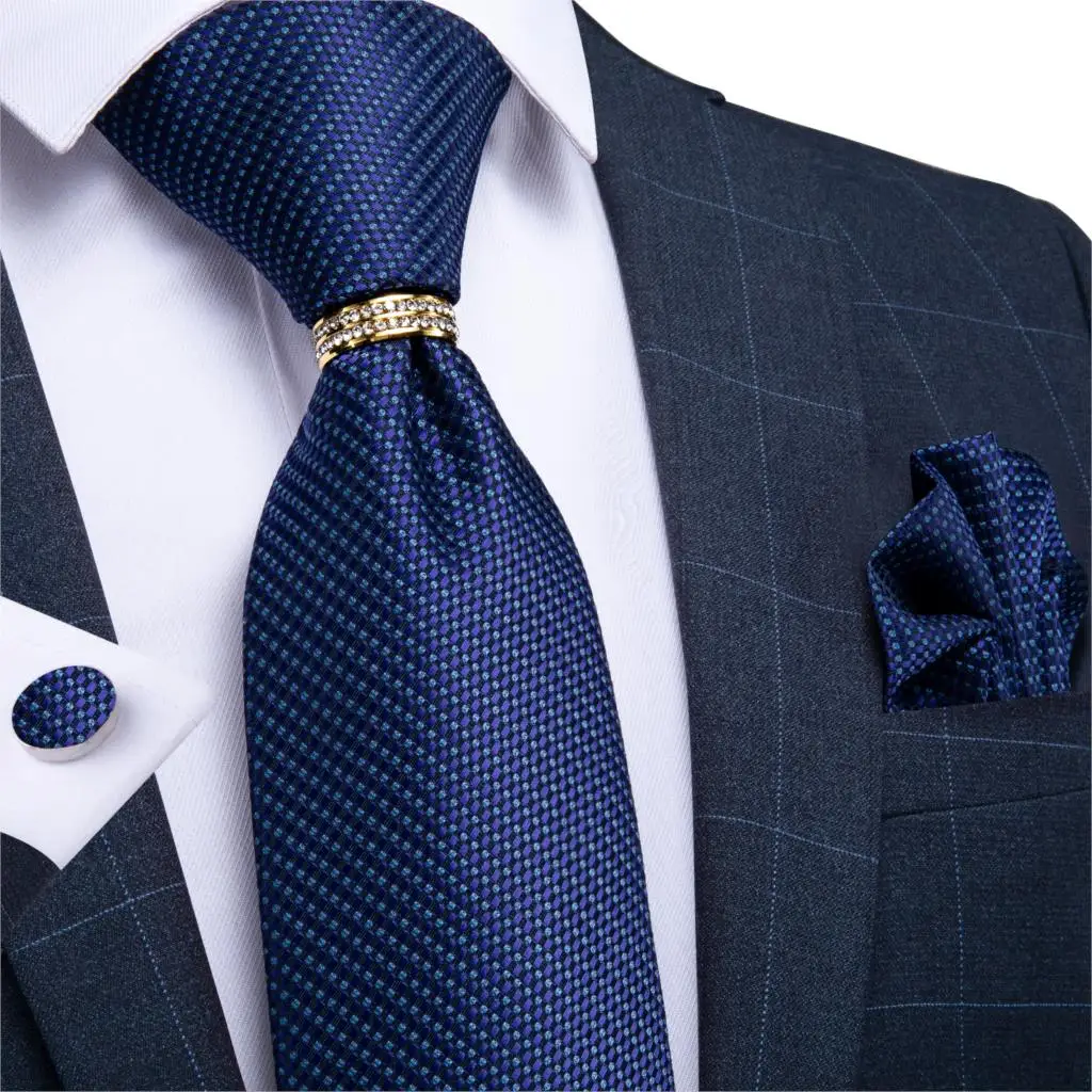 Мужской галстук в синюю точку, однотонный дизайнерский Свадебный галстук для мужчин, галстук-бабочка, шелковый галстук, Hanky запонки