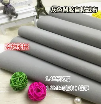 

Thicken self-adhesive flocking cloth Grey self-adhesive flannel gift box packaging car box decoration DIY cloth