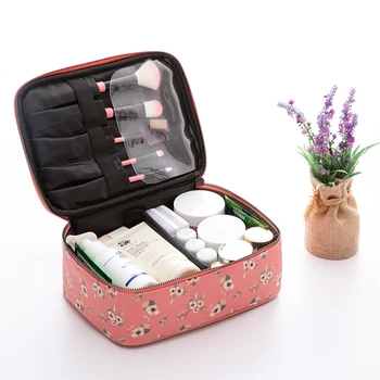 

Waterproof Travel Cosmetic Case Beautician Make up Bag PU Makeup Bag Toiletry Bag Organizer Makeup Pouch Brush Organizer Handbag