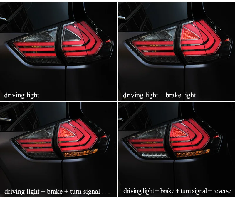 Автомобильный Стайлинг задний фонарь задние фонари для Nissan X-trail T32- задняя лампа DRL+ сигнал поворота+ обратная лампа+ светодиодный тормоз