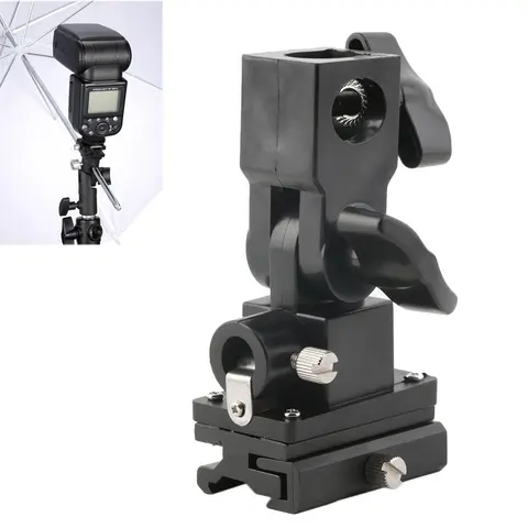 Universal B Type Multifunction Holder LED Flashlight Umbrella Holder Swivel Light Stand Bracket for Camera Plastic ACEHE