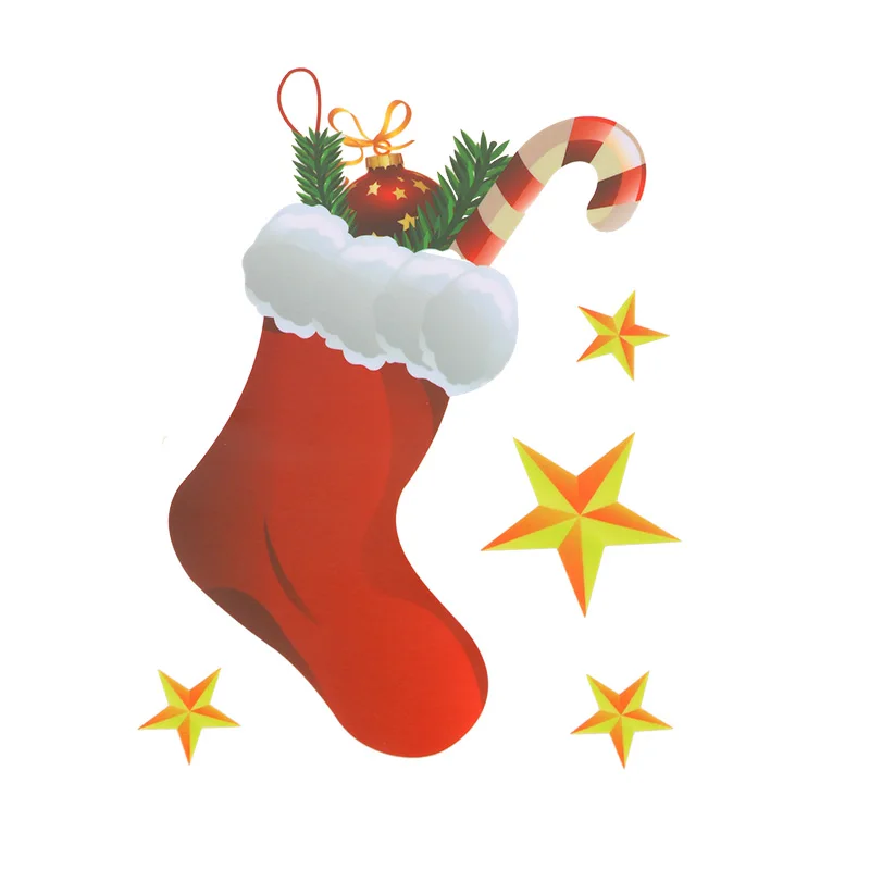 1 шт. новогодние наклейки на окно рождественские украшения для дома холодильник Санта Клаус ПВХ Наклейка на стену Natal новогодний декор Noel - Цвет: 1pcs StickerC