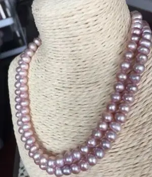 

free shipping >>>>noble jewelry double strands 9-11mm baroque south sea pearl necklace