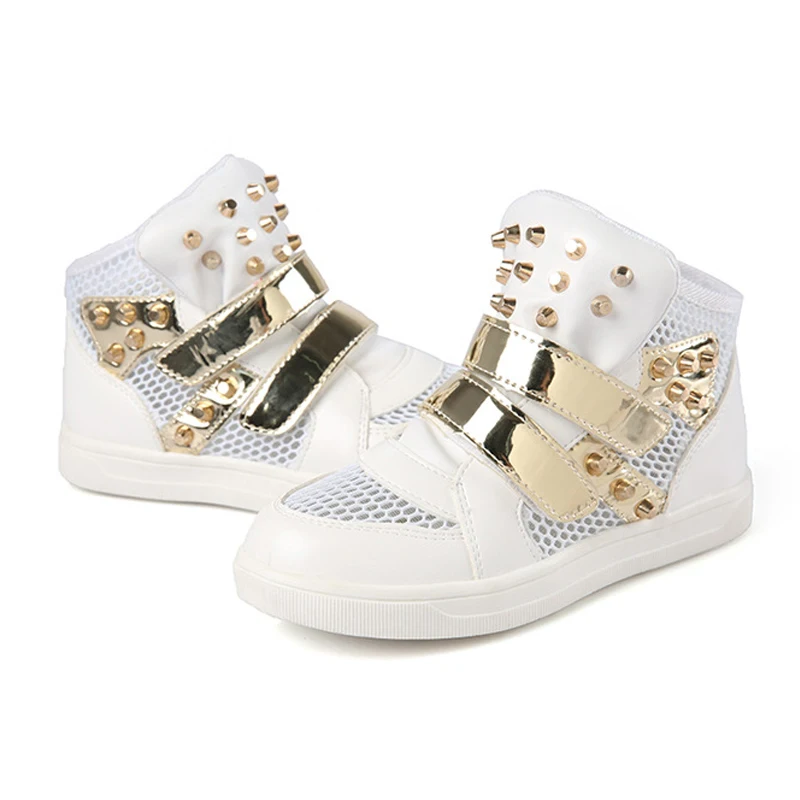 Кроссовки детские из сетчатого материала с заклепками на весну/осень|Кроссовки| |