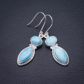 

Natural Caribbean Larimar Handmade 925 Sterling Silver Pendant 2" D3210