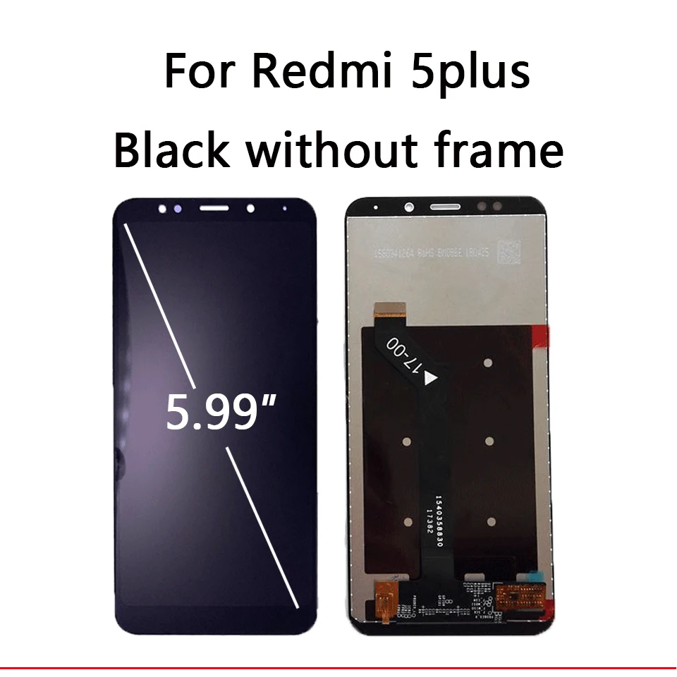 5P Black NO frame Для Xiaomi redmi 5 plus ЖК-экран с рамкой redmi 5 Дисплей+ рамка дигитайзер сборка Partsv Ремонт экрана 10-сенсорный экран - Цвет: 5P Black NO frame