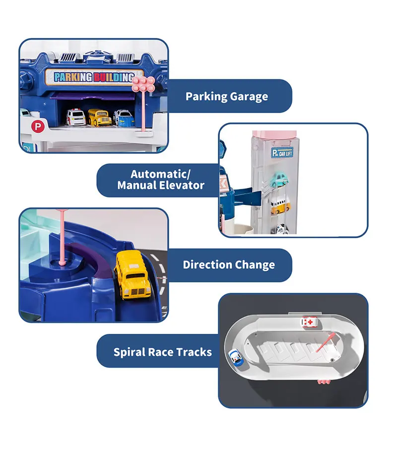 Electric Track Parking Building Car Toy Racing Rail Car Train Track Toy for Children Gifts Mechanical Adventure Brain Table Game