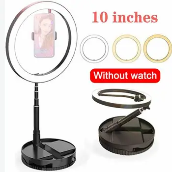 

G1 Foldable LED Ring Light Folding Stretchable Dimmable Selfie USB Ring Video Light with 1.68m Stand for Tiktok Youtube Living