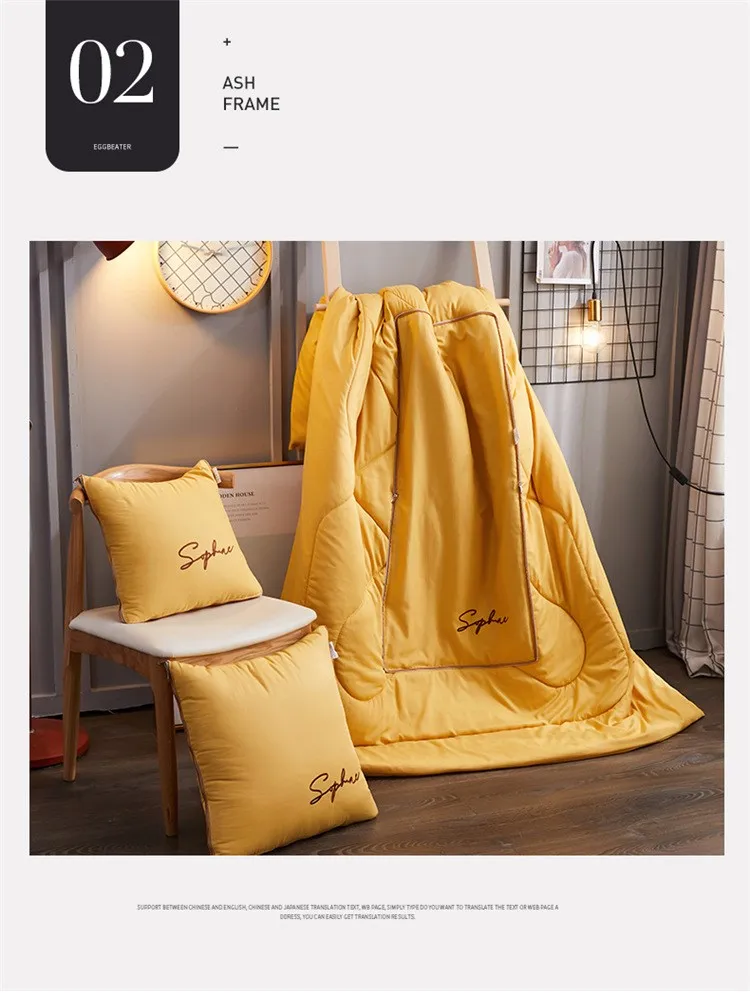 Nordic Light Luxury Style 3D Embroidery Cushion Blanket, Car, Office, Foldable Air-Conditioning Quilt, Living Room Sofa Pillow