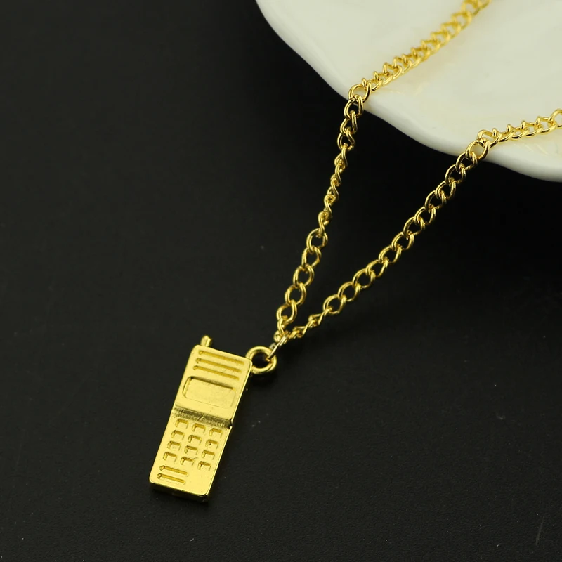 New Design Mobile phone model Choker Necklace & Pendants Mini Gold necklace bijoux femme jewellery Women Men simple joias