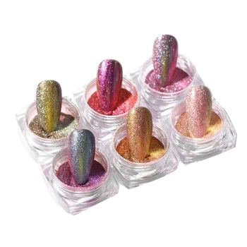 

Glitter 6 Colors Holographic Cosmetic Festival Powder Sequins Craft Glitter for Arts Face Hair Body Nail Set