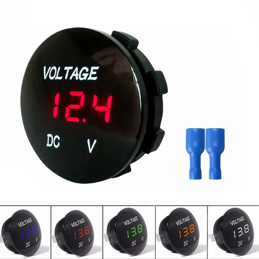 DC 12V 24V Цифровой Панель вольтметр Напряжение измеритель светодиодный Дисплей для