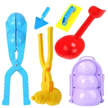 Ensemble de 6 pièces de pinces pour fabrication de boules de neige, pour l'hiver, moule, Kit de jouets, activités de plein air, bricolage, combinaison d'outils à formes multiples