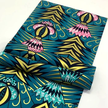 

Ankara African Prints Patchwork Real Wax Dress Sewing Tissu Craft DIY Textile Material For Wedding High Quality 6Yard Cotton