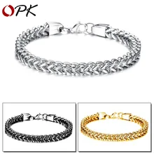 OPK Мужские Простые Модные ювелирные изделия, индивидуальные квадратные рыбные чешуи, мужские титановые стальные браслеты