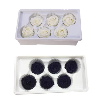 

2set Eternal Roses Heads,Real Natural Fresh Preserved Rose,Forever Rose,Immortal Flower Material White & Black