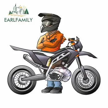 

EARLFAMILY 13cm x 11.7cm for Motard Motorbike Boyz Car Sticker Air Conditioner Vinyl Car Wrap Scratch-proof Window Decal