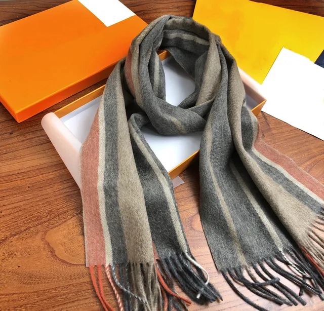 2021 business scarf men's high quality cashmere scarf retro shawl spot stripe wrap winter luxury brand designer scarf gift