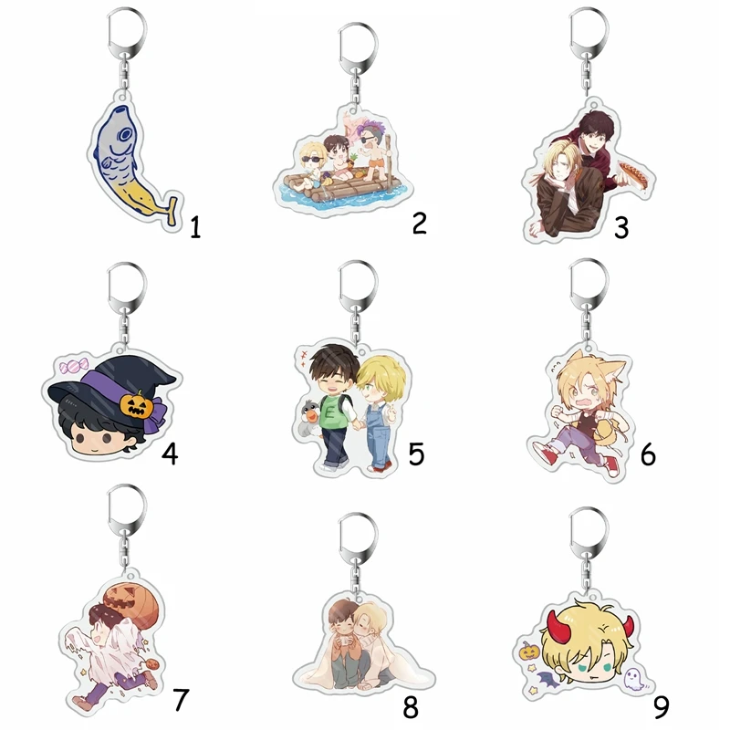 

Japan Anime Banana Fish Ash Lynx Okumura Eiji Cosplay Cartoon Acrylic Keychain Keyring Keychain Phone Charm Pendant